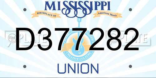 D377282 Mississippi License Plate