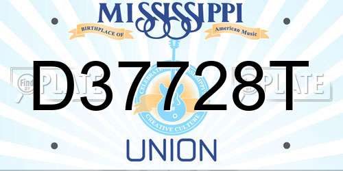 D37728T Mississippi License Plate