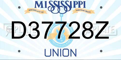 D37728Z Mississippi License Plate