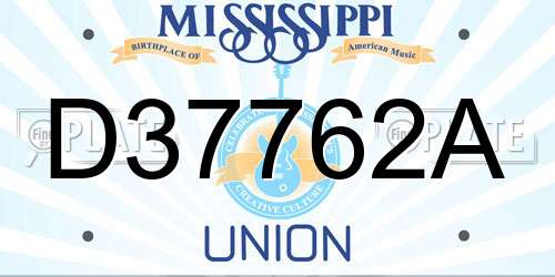 D37762A Mississippi License Plate