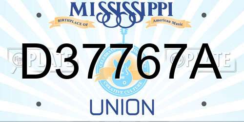 D37767A Mississippi License Plate