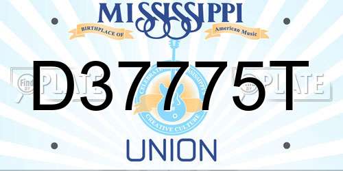 D37775T Mississippi License Plate