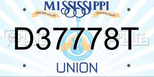 D37778T Mississippi License Plate