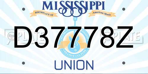 D37778Z Mississippi License Plate