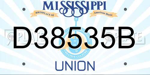 D38535B Mississippi License Plate