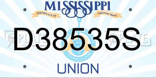 D38535S Mississippi License Plate