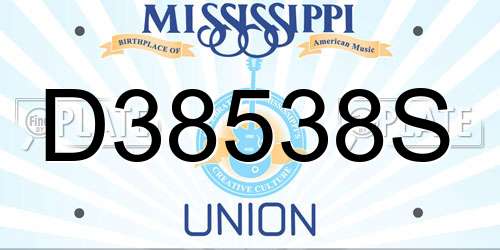 D38538S Mississippi License Plate