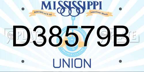 D38579B Mississippi License Plate