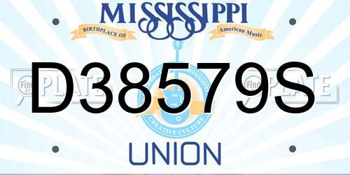 D38579S Mississippi License Plate
