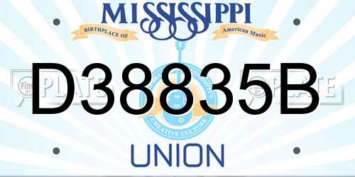 D38835B Mississippi License Plate