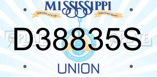 D38835S Mississippi License Plate