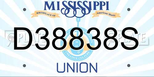 D38838S Mississippi License Plate