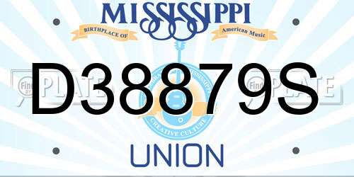 D38879S Mississippi License Plate