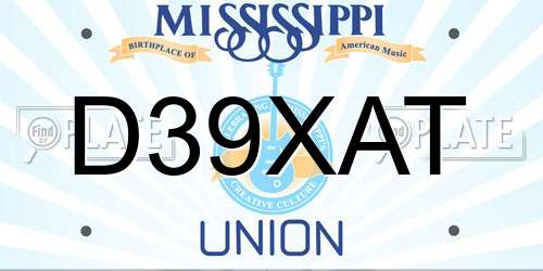 D39XAT Mississippi License Plate