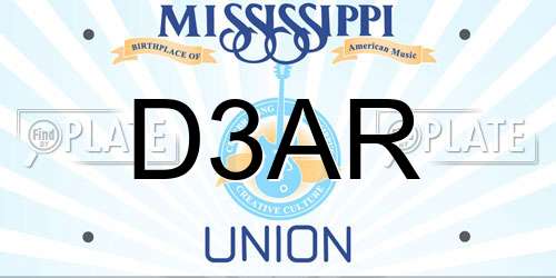 D3AR Mississippi License Plate