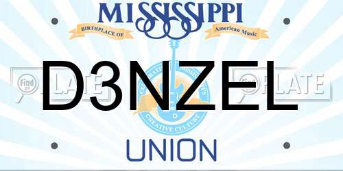 D3NZEL Mississippi License Plate