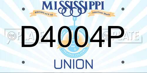 D4004P Mississippi License Plate