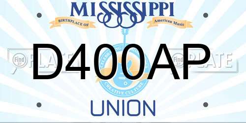 D400AP Mississippi License Plate