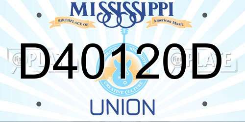 D40120D Mississippi License Plate
