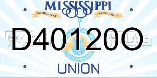 D40120O Mississippi License Plate
