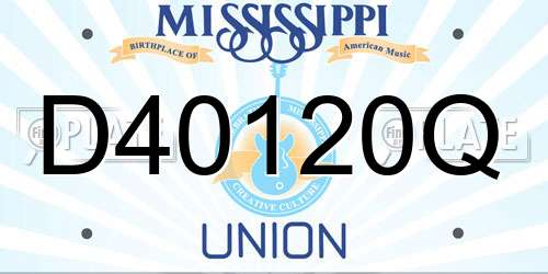 D40120Q Mississippi License Plate