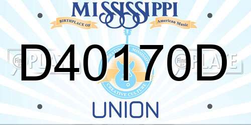 D40170D Mississippi License Plate