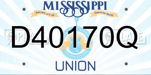 D40170Q Mississippi License Plate