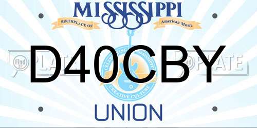 D40CBY Mississippi License Plate