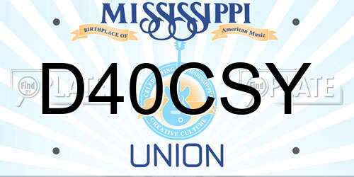 D40CSY Mississippi License Plate