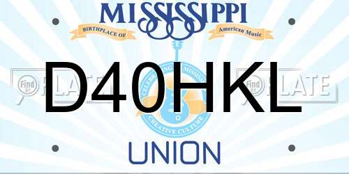 D40HKL Mississippi License Plate