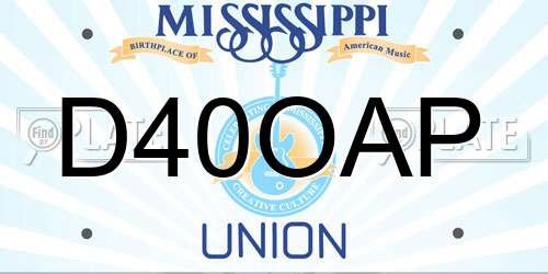 D40OAP Mississippi License Plate