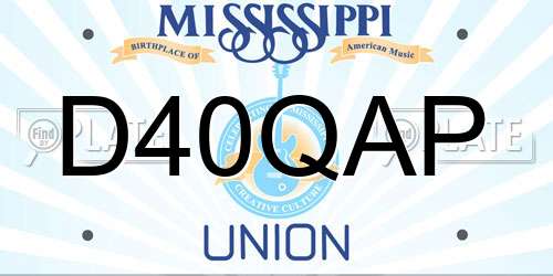D40QAP Mississippi License Plate