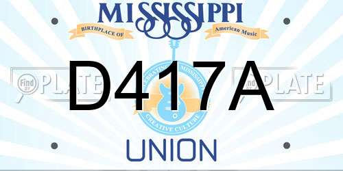 D417A Mississippi License Plate