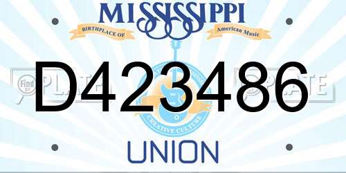 D423486 Mississippi License Plate