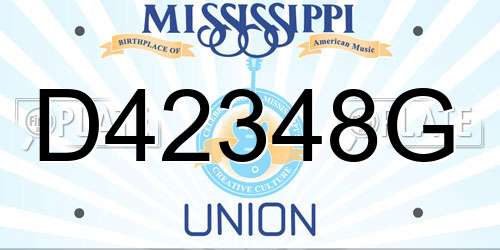 D42348G Mississippi License Plate