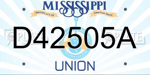 D42505A Mississippi License Plate