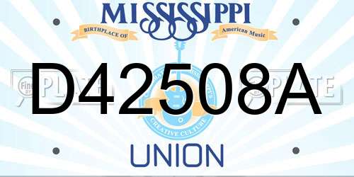 D42508A Mississippi License Plate