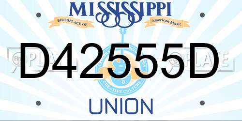 D42555D Mississippi License Plate
