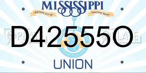 D42555O Mississippi License Plate
