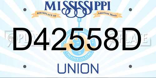 D42558D Mississippi License Plate