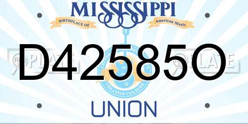 D42585O Mississippi License Plate