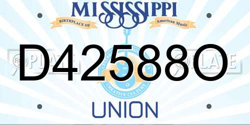 D42588O Mississippi License Plate