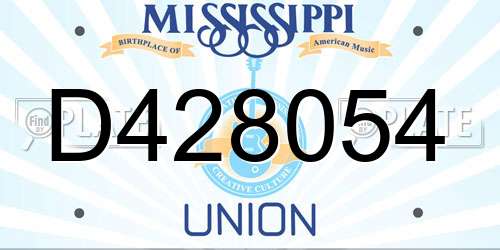 D428054 Mississippi License Plate