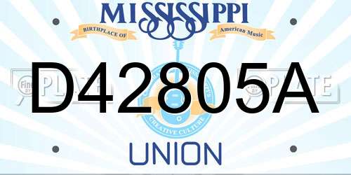 D42805A Mississippi License Plate