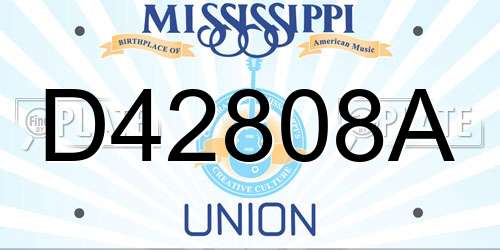 D42808A Mississippi License Plate