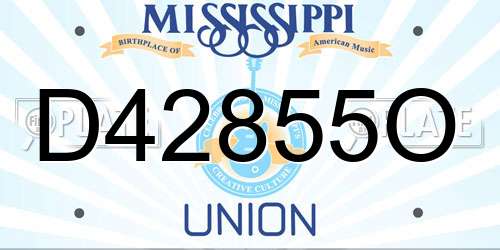 D42855O Mississippi License Plate