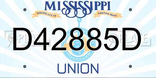 D42885D Mississippi License Plate