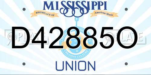 D42885O Mississippi License Plate