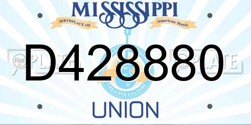 D428880 Mississippi License Plate