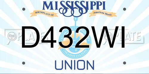 D432WI Mississippi License Plate